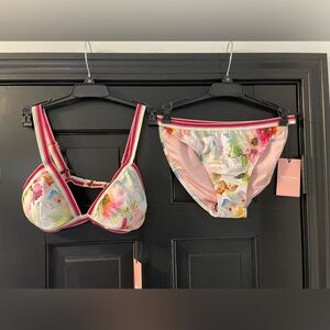 Juicy Couture Floral Bikini Set with Gold Accents NWT